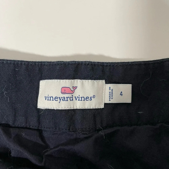 Vineyard Vines 100% Cotton Navy Blue Mid-rise Scallop Hem 3” Shorts 4 Women’s - Picture 10 of 12
